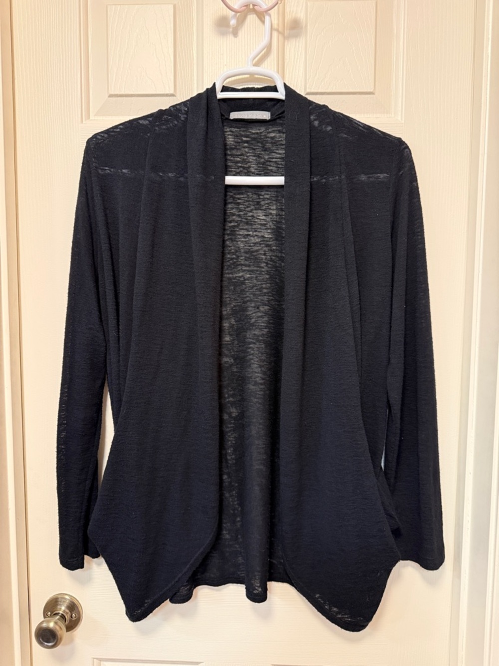 Olivia Moon Black Open-Front Lightweight Cardigan